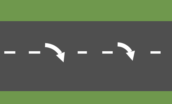 أسهم الرجوع: يجب الرجوع إلى المسلك الذي يشير إليه السهم