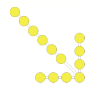 سهم ضوئي مائل نحو الأسفل: اتبع المسلك المحاذي